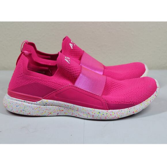 APL Techloom Bliss Sneakers Neon Barbie Pink Confetti Sole Sz 9.5 - Picture 1 of 6